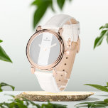 Grått och vit initialer personlig eWatch Armbandsur<br><div class="desc">Grått och vita vajrar Gift för henne</div>