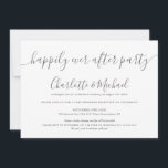 Grått och vit lyckligtvis efter Party Bröllop Inbjudningar<br><div class="desc">Den här eleganten grått och vita lyckligtvis allt efter inbjudan till bröllopsmottagningsfesten kan vara personlig med din information i chic. Designad av Thisisnotme©</div>