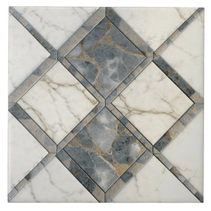 Grått och vit marmor, repeterbar keramik Tile Kakelplatta