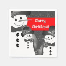 Grått och vit med röd Snögubbe, förändrad