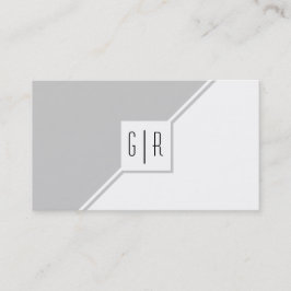 Grått och vit modern monokulär geometri visitkort