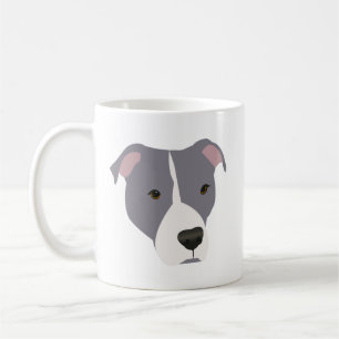 Grått och vit Pitbull Kaffemugg