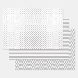 Grått och vit Rand Chevron Polka dots