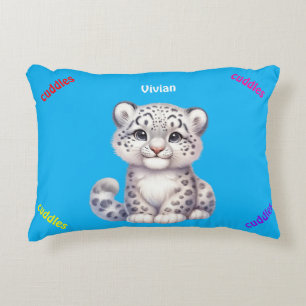 Grått och vit snö leopard prydnadskudde