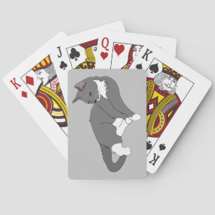 Grått och vit Tuxedo-katt Casinokort