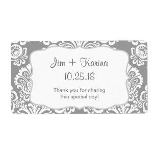 Grått och vit Vattenflaska - anpassa den! Fraktsedel