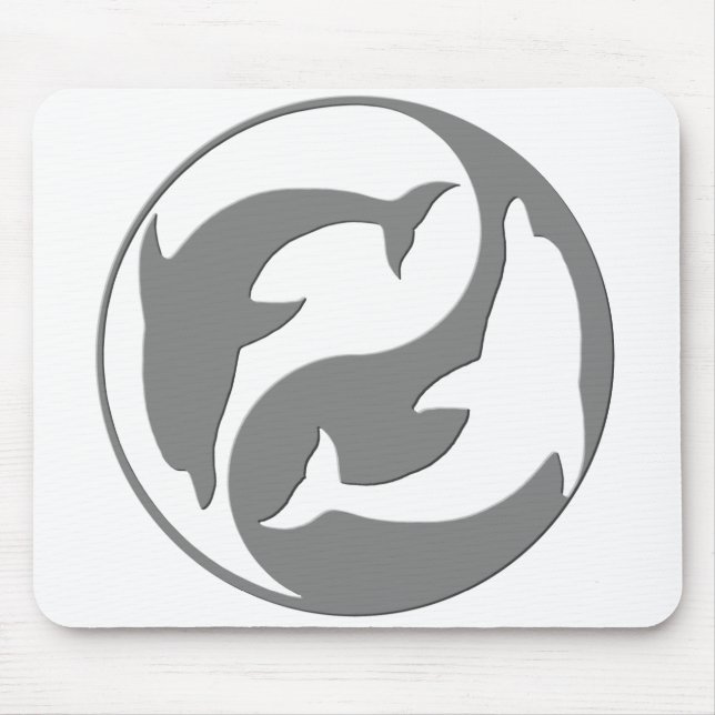 Grått och vit yin Yang Dolphins Mouse Pad Musmatta (Framsidan)