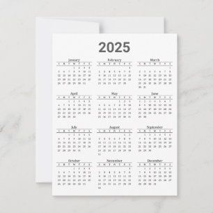 Grått och Vita 2025-årsjubileum i en snabbkalender Kort