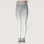 grått och vita baljväxter från silver glitter leggings<br><div class="desc">faux silver glitter och ombre grått och vit utformning</div>