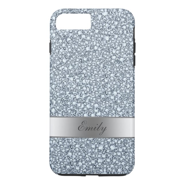 Grått och vita, skyddade diamanter Glitter Mönster Case-Mate iPhone Skal (Baksida)
