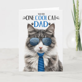 Grått och Vita Tabby katt Fars dag 1 Coola Katt Helgkort