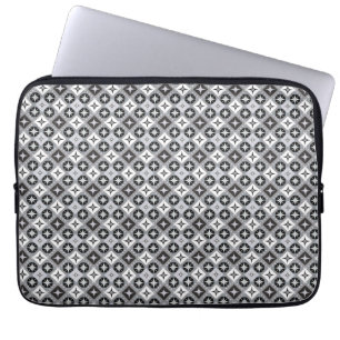 Grått- och vitmönster laptop fodral