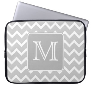 Grått- och vitsicksackar med den beställnings- laptop sleeve
