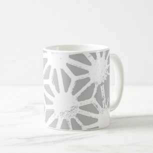 Grått och vitt geometriskt mönster kaffemugg