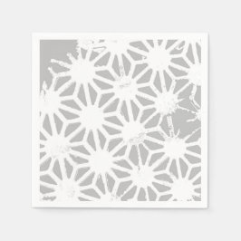Grått och vitt geometriskt mönster pappersservett