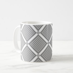 Grått och vitt geometriskt rutigt mönster kaffemugg