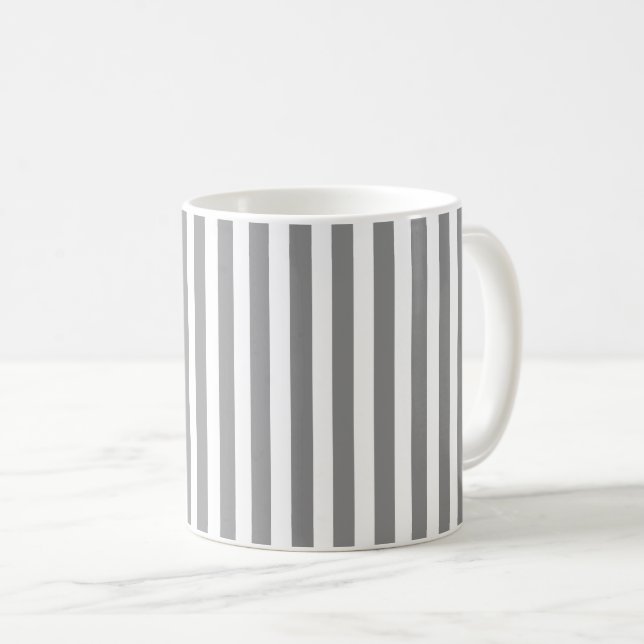 Grått och vitt kandiserat rand kaffemugg (Framsida höger)