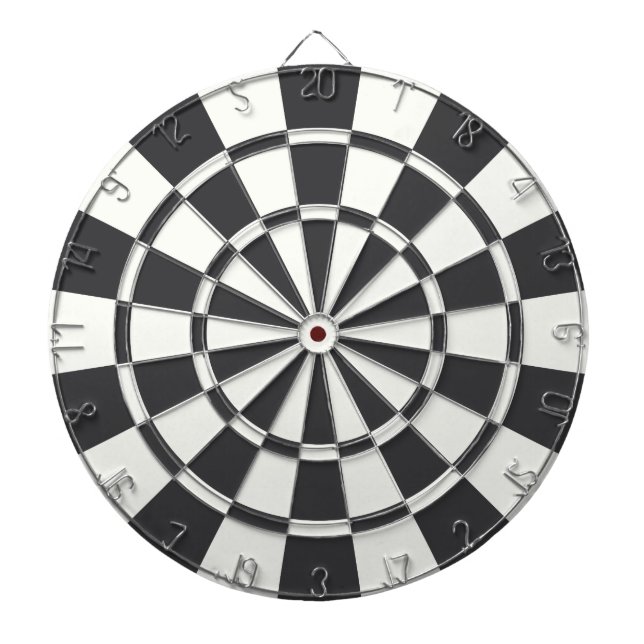 Grått och vitt kol darttavla (Framsidan)