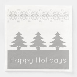 Grått och vitt pappersservett