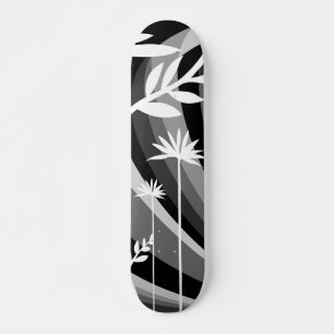 Grått- och vitväxter mini skateboard bräda 18,5 cm