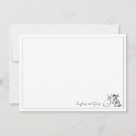 Grått och White Bunny Rabbit Inbjudningar