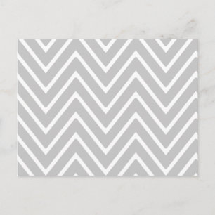 Grått och White Chevron Mönster 2 Vykort