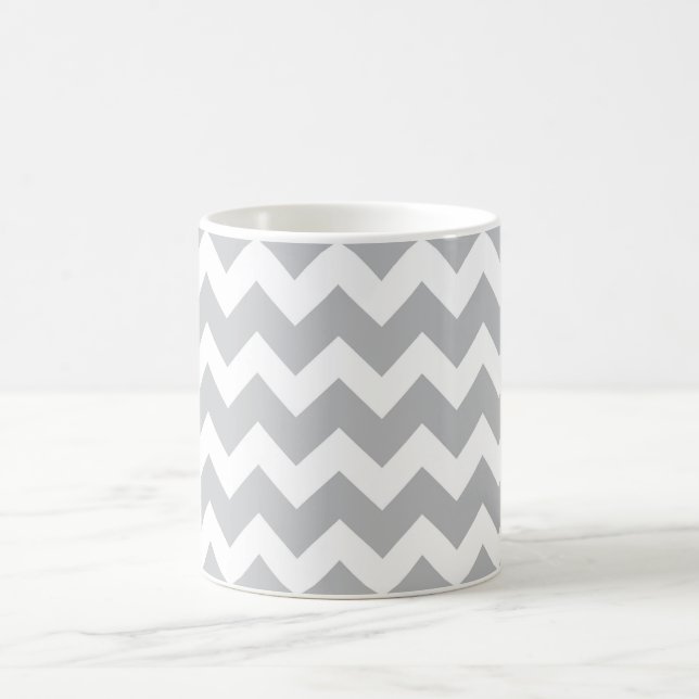 Grått och White Chevron Rand Kaffemugg (Center)