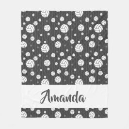 Grått och White Chevron Volleyball Mönster Fleecefilt