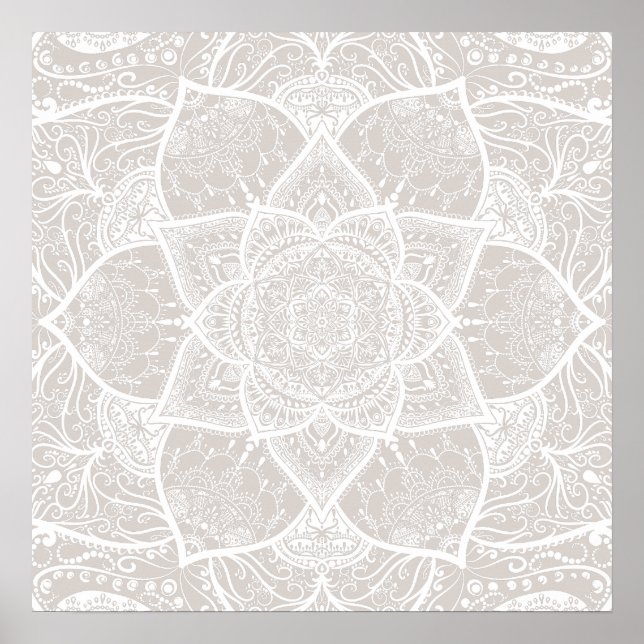 Grått och White Mandala - Loergann i Lynx Poster (Framsidan)