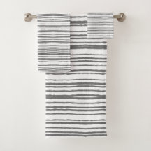Grått- och White Modern Minimalist Stripe Towel Se