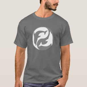 Grått och White Yin Yang Dolphins Shirt T-shirt