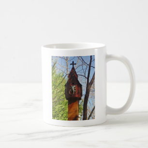 grått-ödla på trä kaffemugg