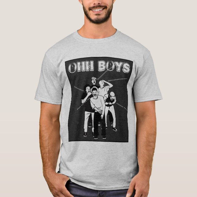 grått OHH BOYS i svartvitt T-Shirt (Framsida)