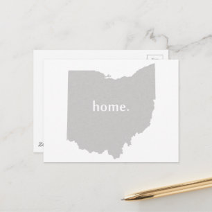 Grått Ohio Shaped Home Grått Buckeye State Ohioan Vykort