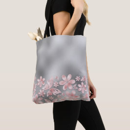 GRÅTT OMBRE MED ROSA OMBRE FLOWERS BUTTERFLIES TYGKASSE