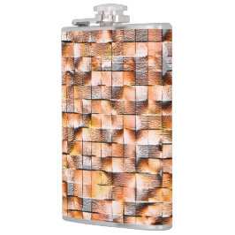 Grått-orange, grovt keramiskt plattor med sprickor fickplunta