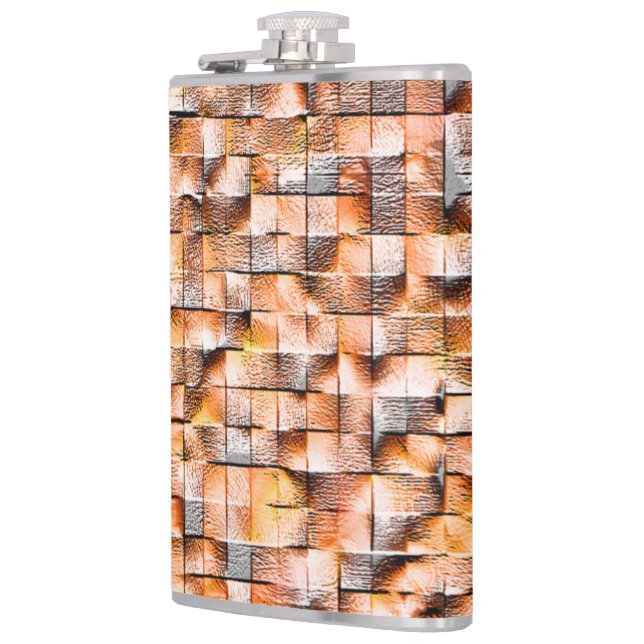 Grått-orange, grovt keramiskt plattor med sprickor fickplunta (Vänster)