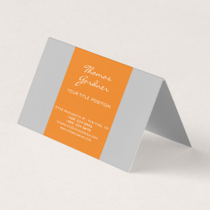 Grått Orange Handskrift Plain Kreativ Modern Visitkort