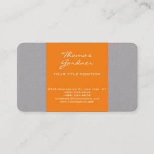 Grått Orange Handskrift Plain Kreativ Modern Visitkort
