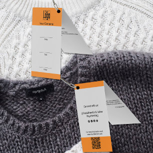 Grått Orange Logotyp QR Kod Clothing Foled Pris Mä Kort