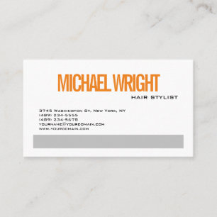 Grått Orange White Modern Plain Simple Minimalist Visitkort