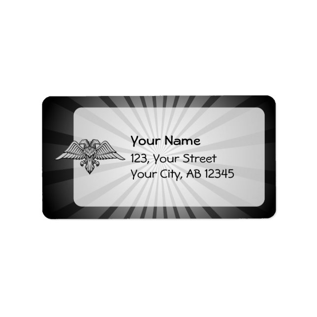 Grått örn med två huvuden adressetikett (Framsidan)