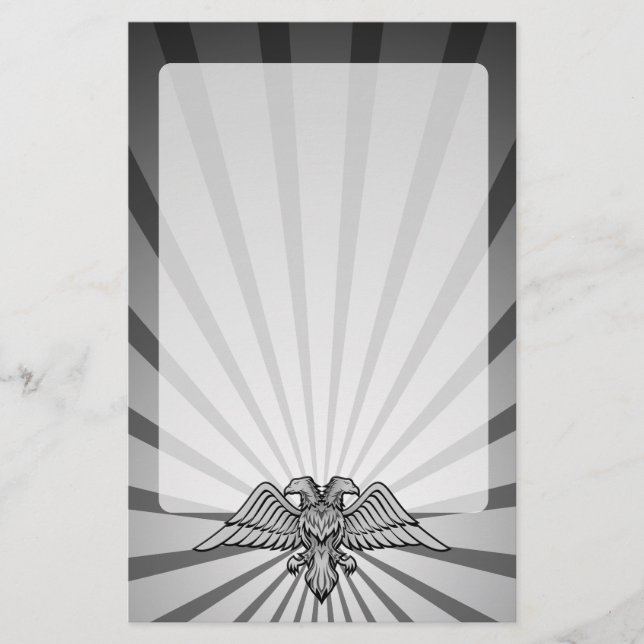 Grått örn med två huvuden brevpapper (Framsida)