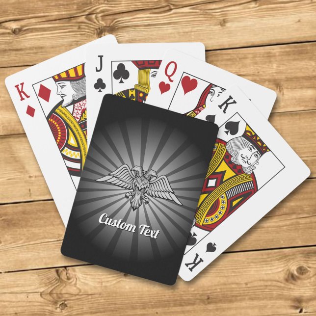 Grått örn med två huvuden som spelar kort casinokort (Skapare uppladdad)