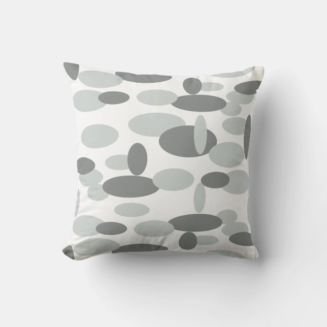 Grått Oval Spots Mönster Cushion Pillow Kudde (Framsida)