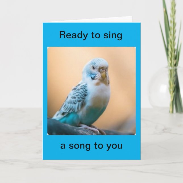 GRATT PÅ FÖDELSEDAGEN/JAG KOMMER "SJUNGA FÖR DIG" KORT (Framsida)