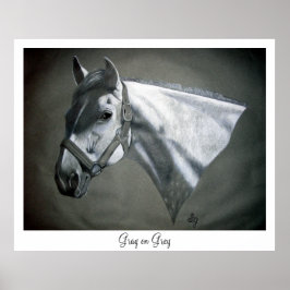 Grått på Grått Equine Art Print Poster