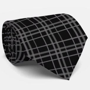 Grått på Mönster-design i svart Tartan Play Slips