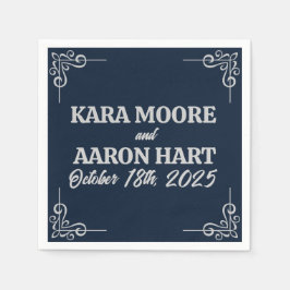 Grått på Slate Blue Edwardian Cocktail Pappersservett