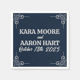 Grått på Slate Blue Edwardian Cocktail Pappersservett